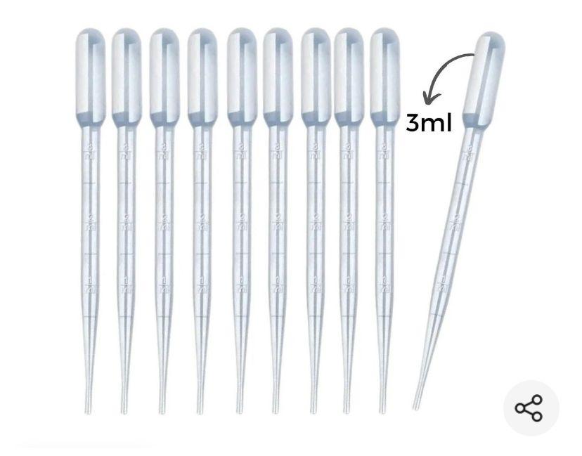 Kit 50 Pipeta Pasteur Plastica 3ml